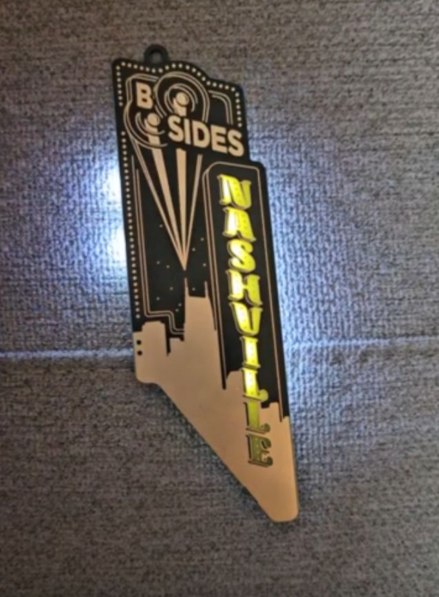 BSides Nashville 2025 electronic badge designed by Fox Pick